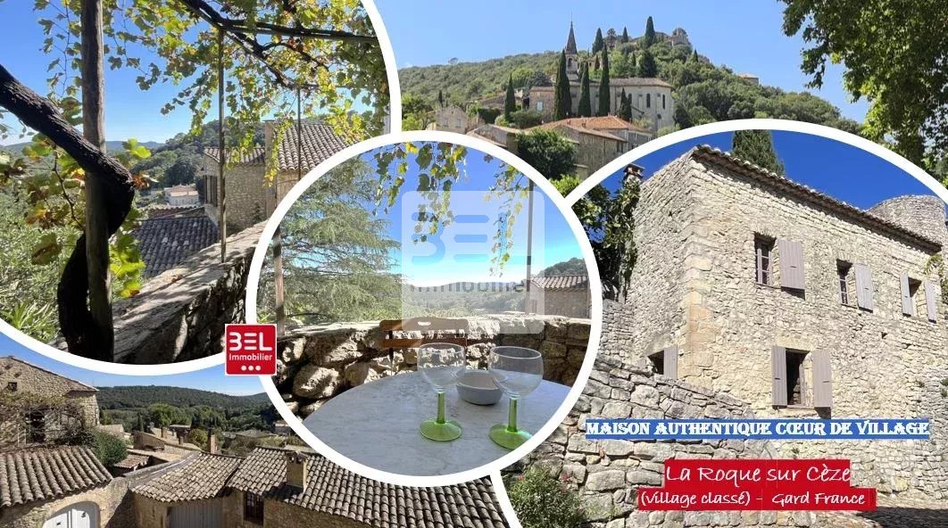 MAISON EN PIERRE AVEC VUE SUR LA VALLEE – LA ROQUE SUR CEZE  village classé du Gard