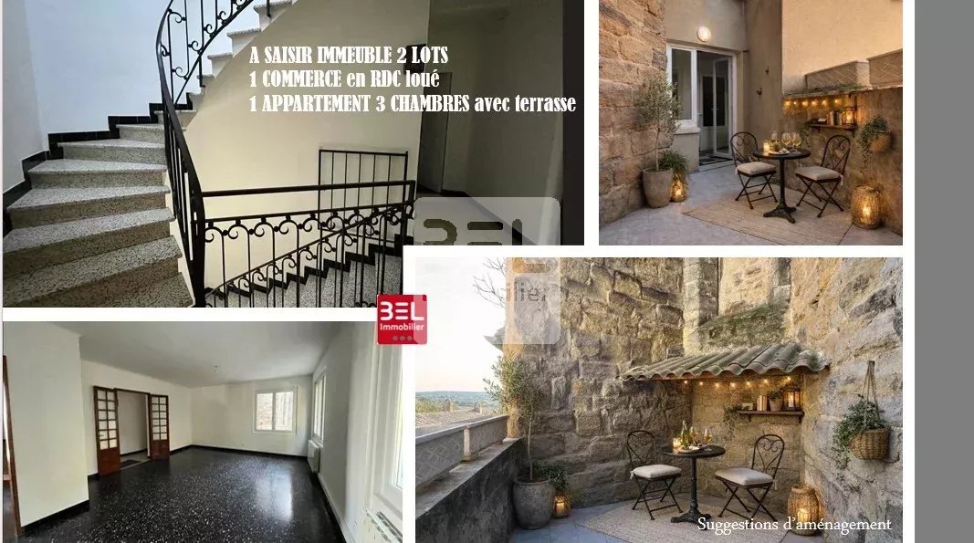 ENSEMBLE IMMOBILIER 2 LOTS : APPARTEMENT + COMMERCE