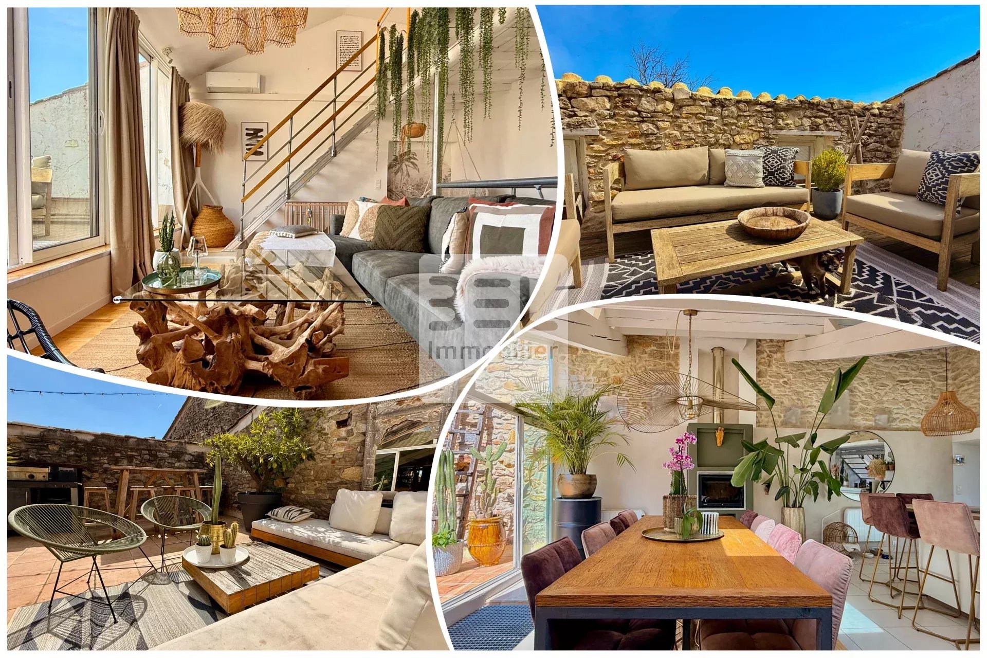 Élégante maison de village rénovée avec terrasses